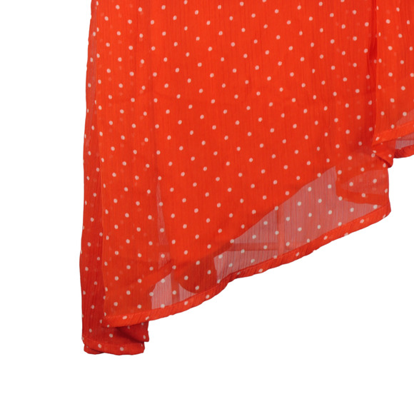 Vero Moda Orange Dress Womens Medium Sheer Sleeves Smocked Waist Lightweight - Picture 6 of 13